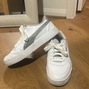 Puma white shoes; size 9